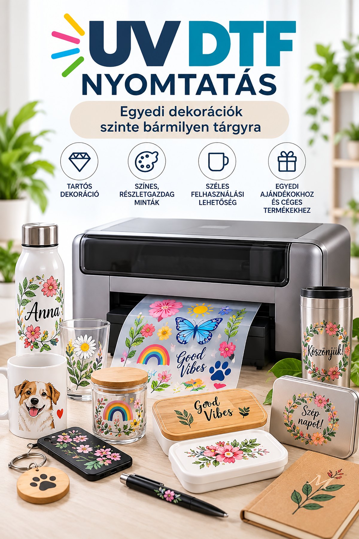 UV DTF nyomtatás – egyedi dekorációk szinte bármilyen tárgyra